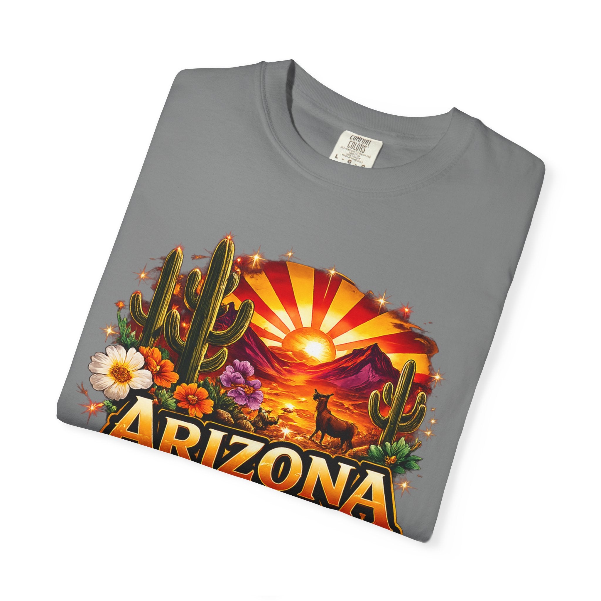 Arizona Sunset Desert T-Shirt — "Arizona: Valley of the Sun" Graphic Tee
