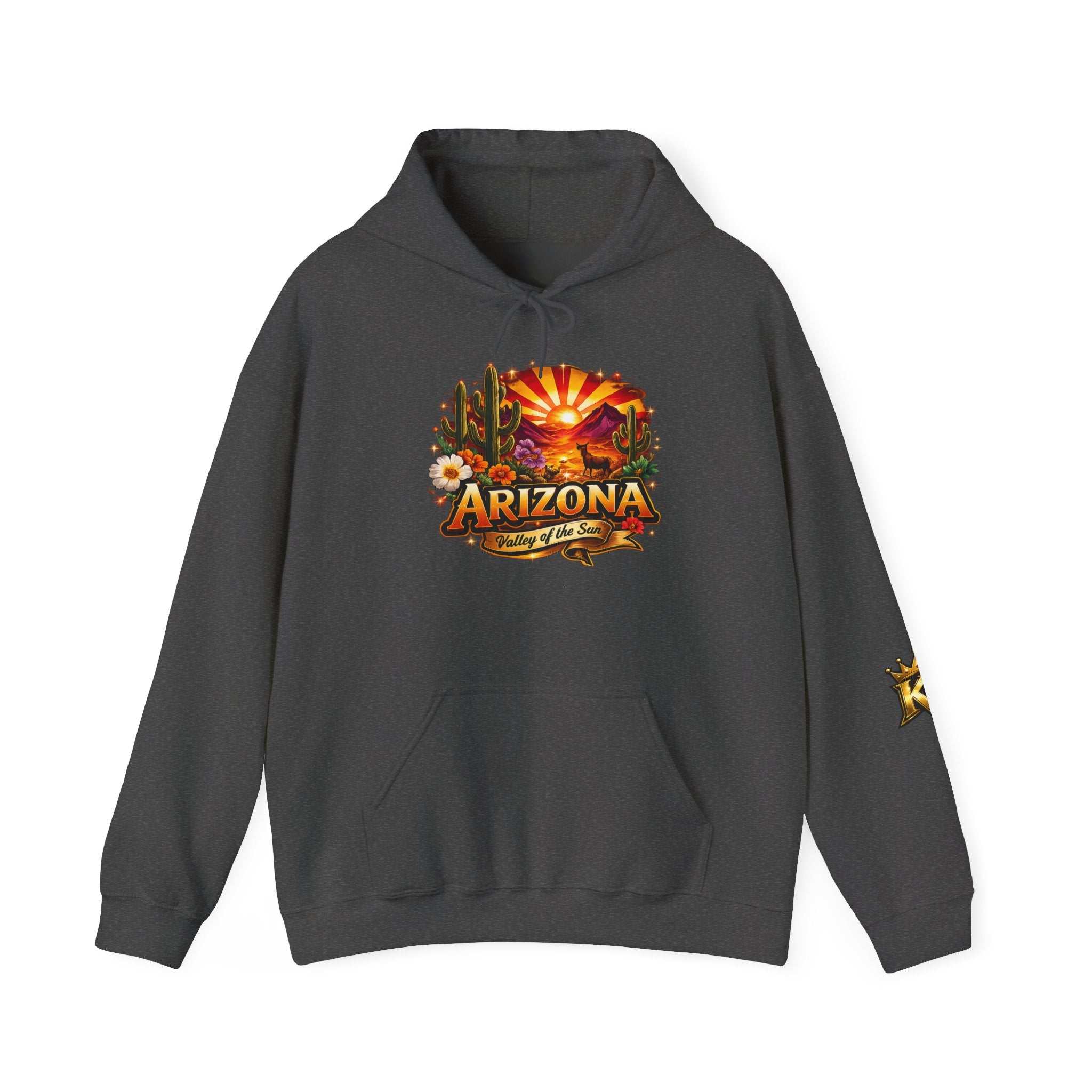 Arizona Sunrise Hoodie — Vintage Desert Travel Graphic Sweatshirt